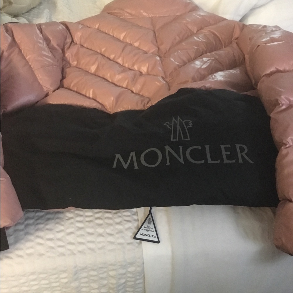 Moncler Blush Pink and Black Puffer Jacket